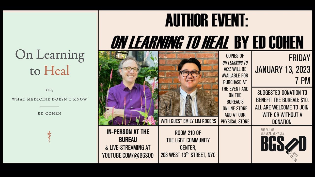 Author Event: On Learning to Heal by Ed Cohen, January 13, 2023
