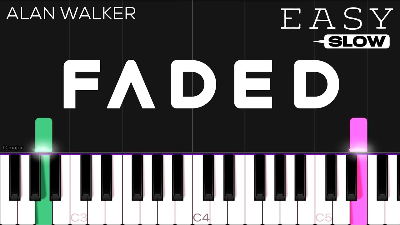 Alan Walker - Faded | SLOW EASY Piano Tutorial