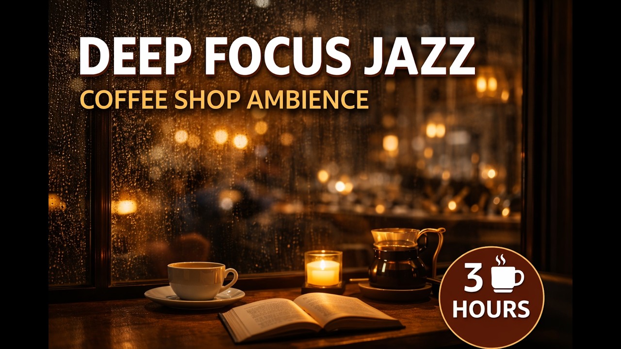 Deep Focus Jazz ☕ Coffee Shop Ambience | Smooth Jazz for Study & Work (3 Hours)