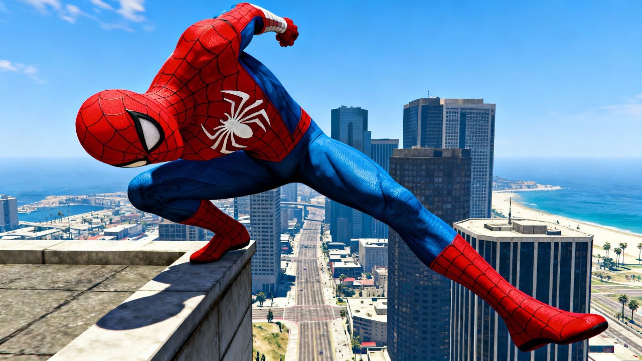 SPIDERMAN CRAZY JUMPS & FALLS 😱 | GTA 5 Spider-Man Epic Fails Gameplay