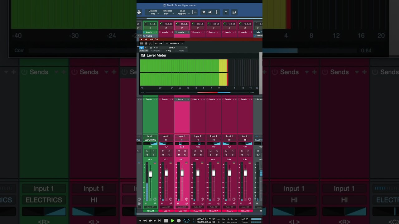 How to Get a Big Vertical Level Meter in Studio One | PreSonus #shorts