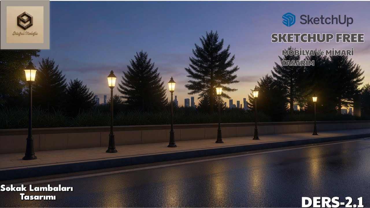 SketchUp Free Ders 2.1 | Sokak Lambası Çizimi