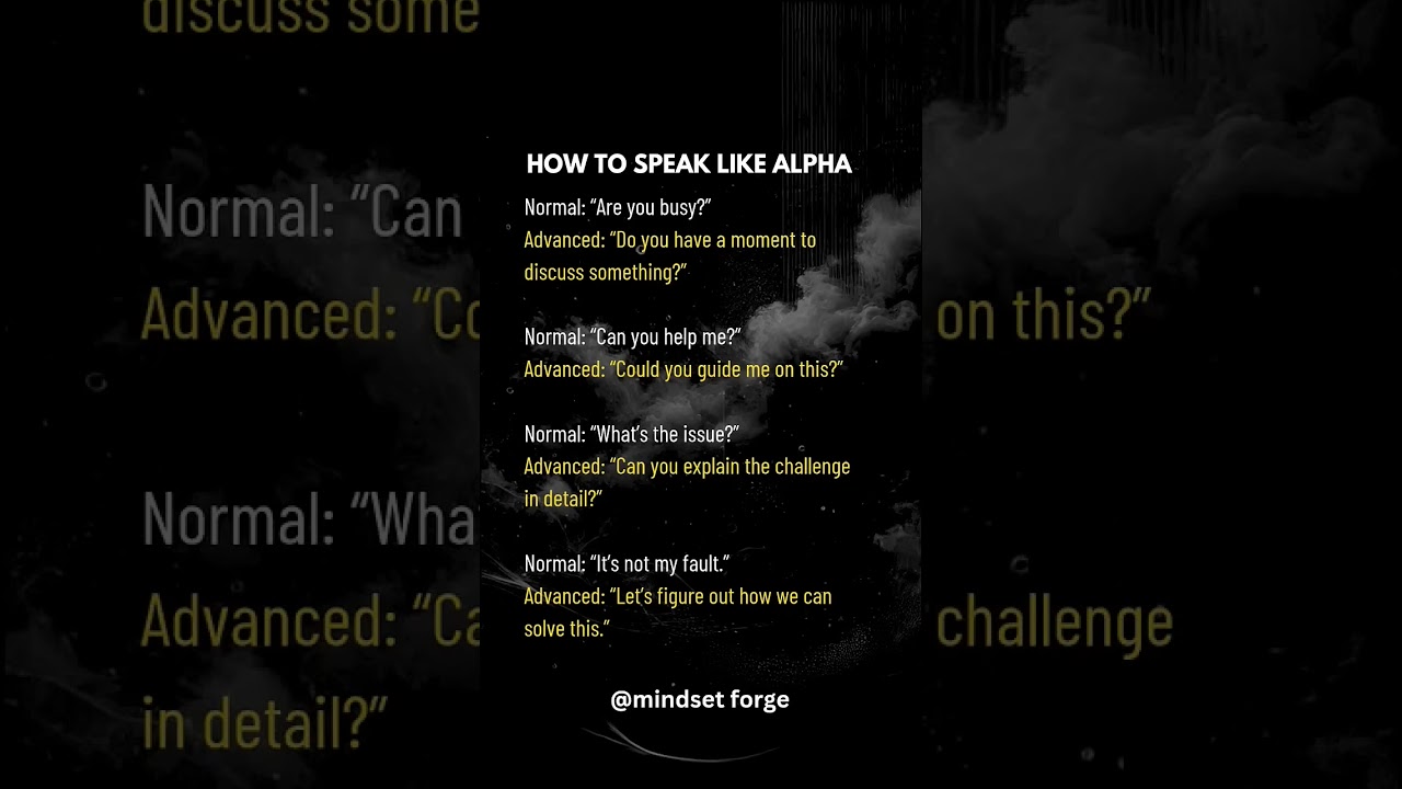 How to speak like alpha    mindset  forge720P HD