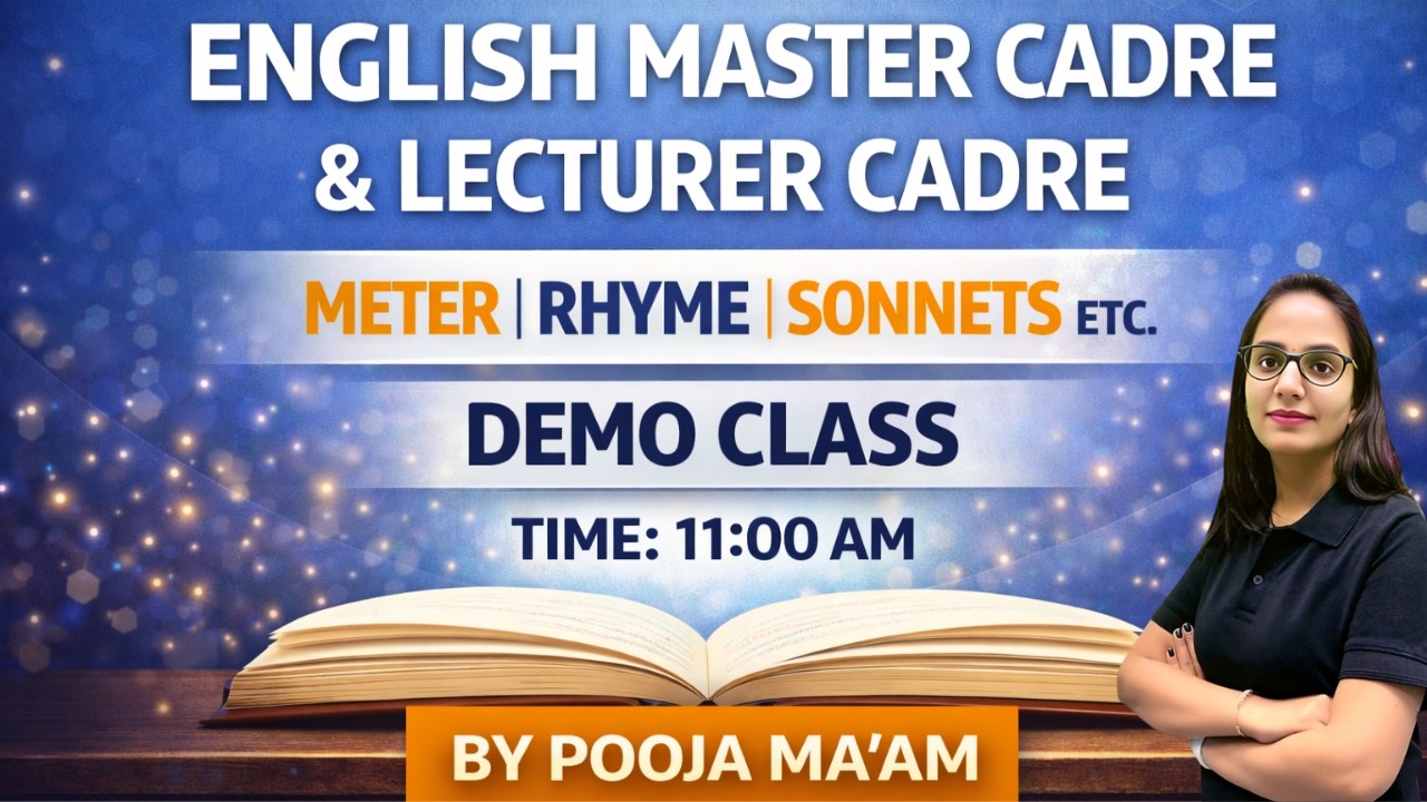 NEW BATCH 2026 || DEMO DAY 1 || ENGLISH MASTER /LECTURER CADRE || 11 AM || BY POOJA AGGARWAL MAM