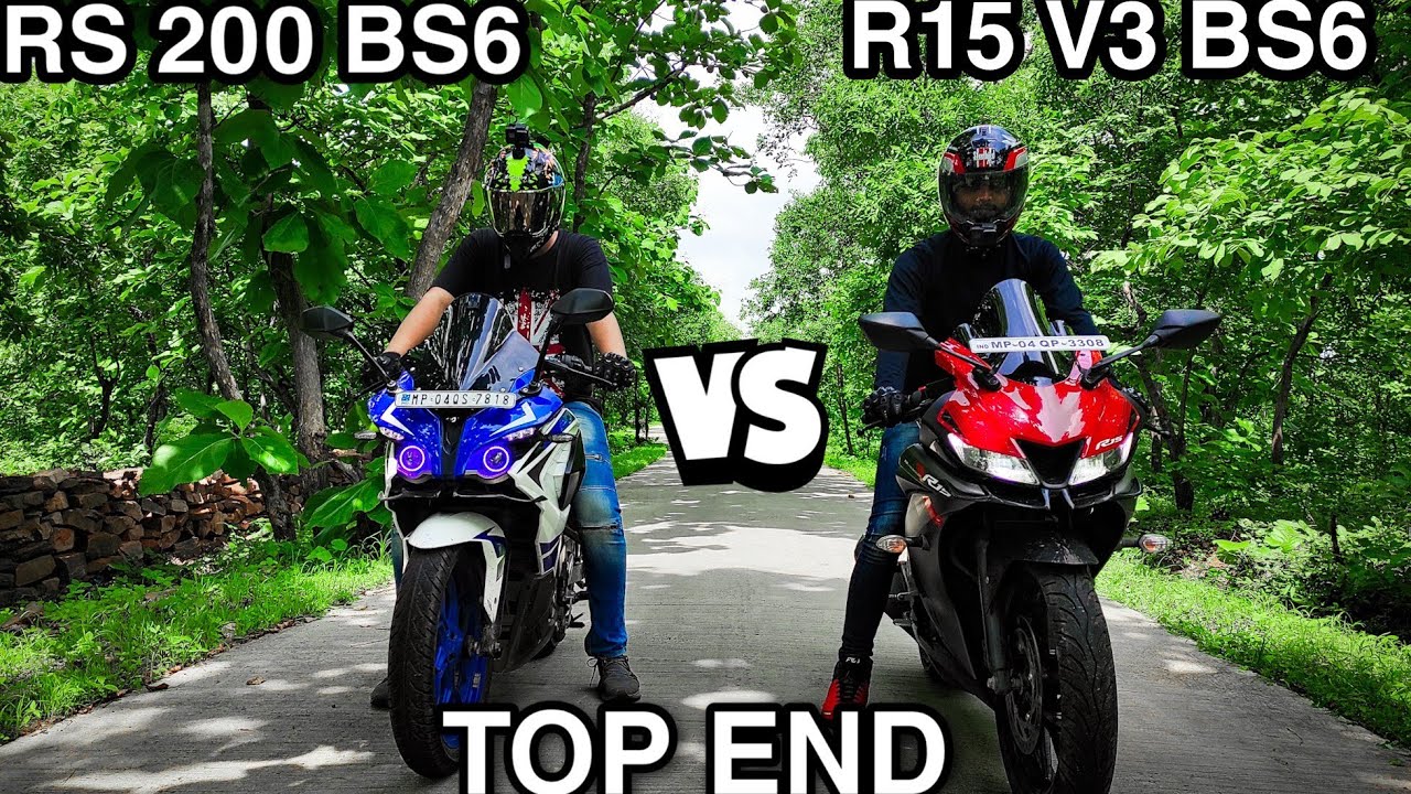 RS 200 bs6 Vs R15 V3 BS6(TOP END) | duke 390 drag race| #rs200bs6 #r15v3