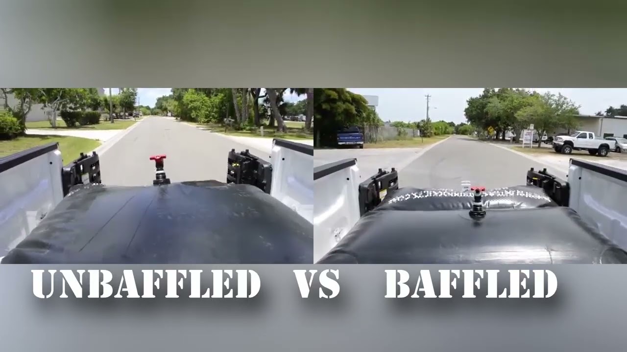 Baffled vs. Unbaffled Truck Bed Water Bladders &ndash; Slosh Control Test