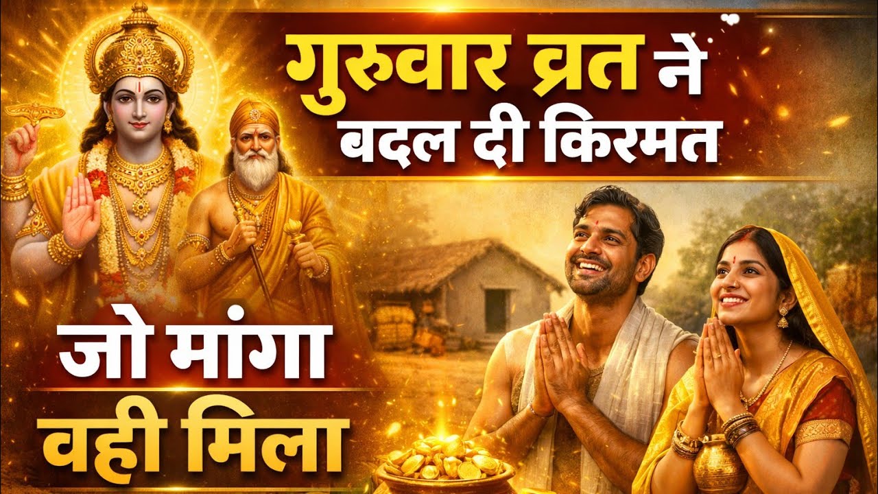 गुरुवार व्रत कथा | संपूर्ण कथा लाभ और विधि | भगवान विष्णु और बृहस्पति देव की विशेष कृपा  |#katha