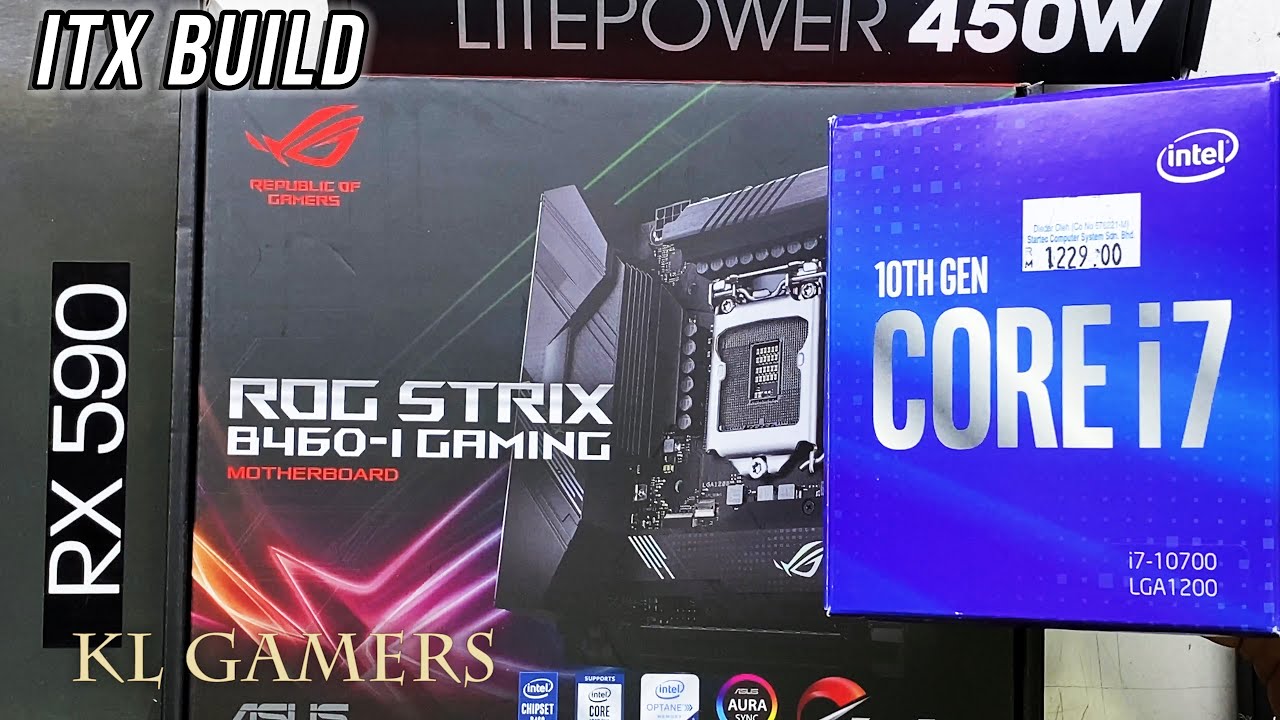 intel Core i7 10700 ASUS ROG STRIX B460-I GAMING SAPPHIRE RX 590 SILVERSTONE SG13 Black ITX GAMING