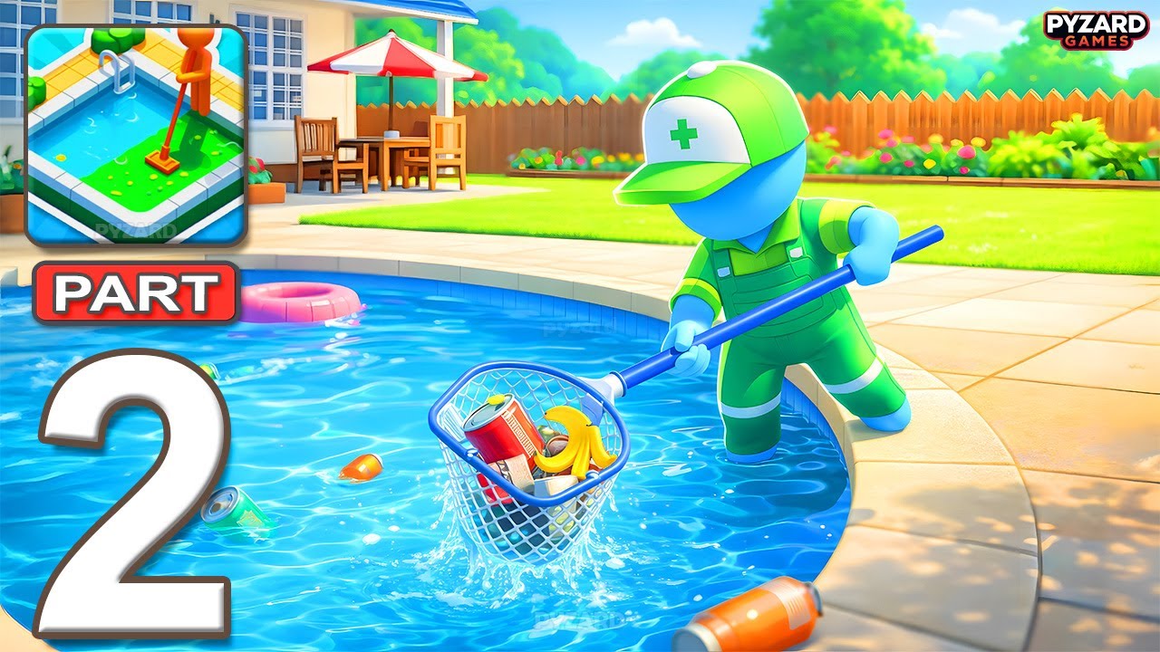 Pool Cleaner Game - Gameplay Walkthrough Part 2 - Relax And Clean Pool (Android, iOS)
