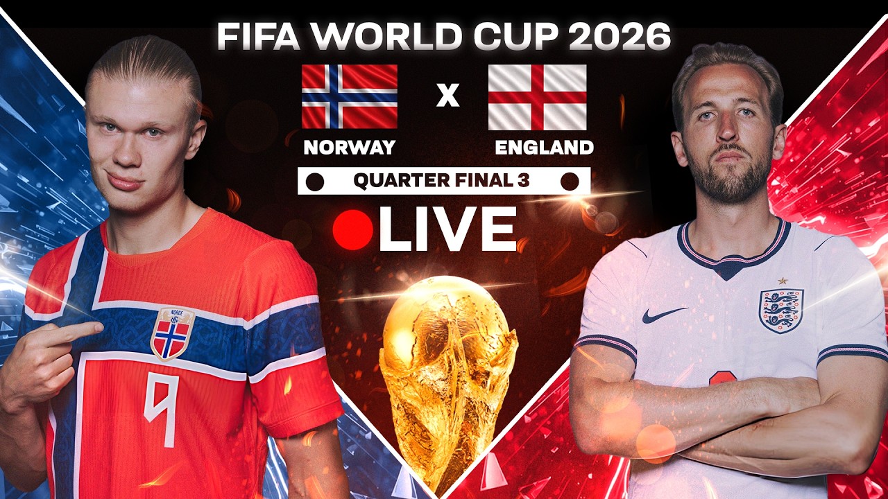 🔴 Norway vs England LIVE | FIFA World Cup 2026 Quarter-Final 3 LIVE Watchalong | Haaland vs Kane⚽🔥