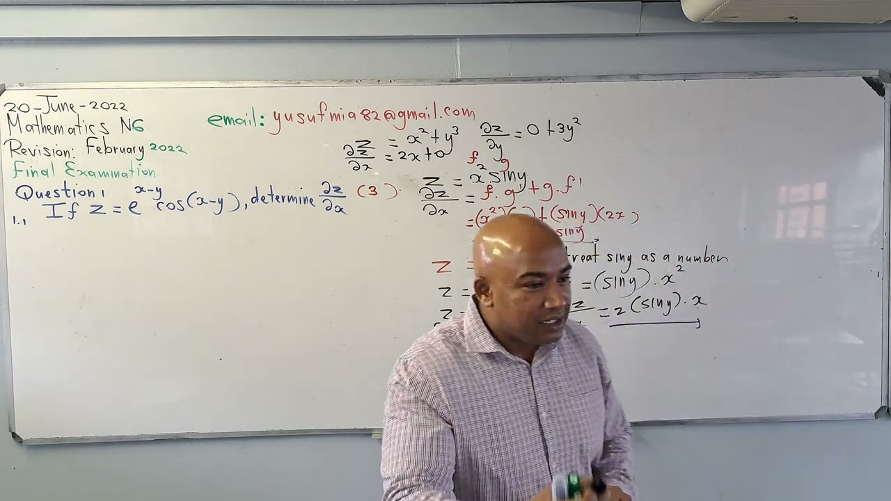Mathematics N6 February 2022 Part1 .Partial Diifferentiation and Parametric equations.