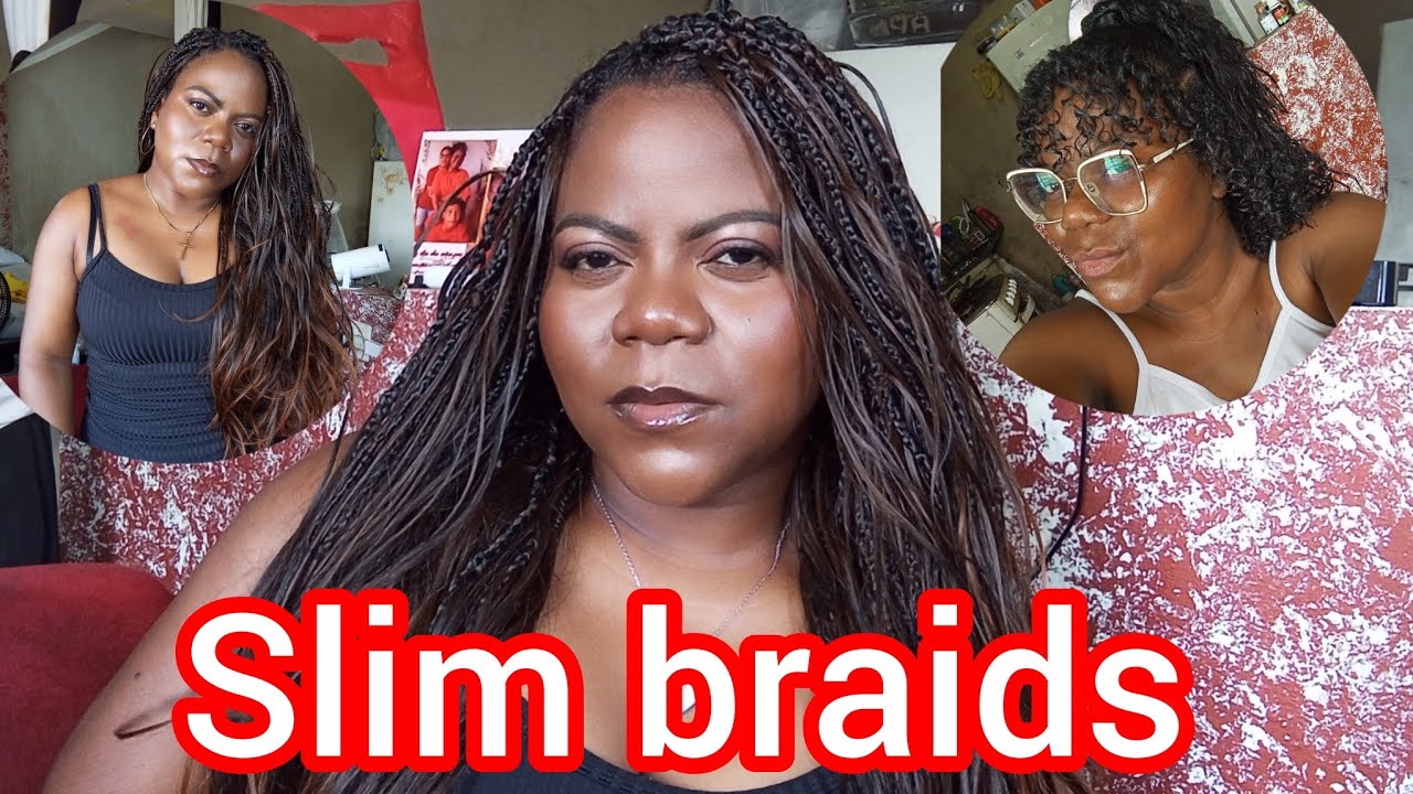 SLIM BRAIDS ou Boho braids fazendo sozinha em casa #trançasboxbraids 