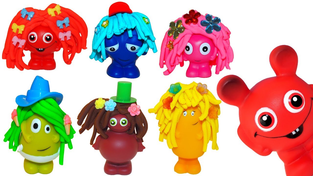 Babblarna hos frisören - Babblarna får tokigt hår i Play Doh och klipper sig - Lek och lär