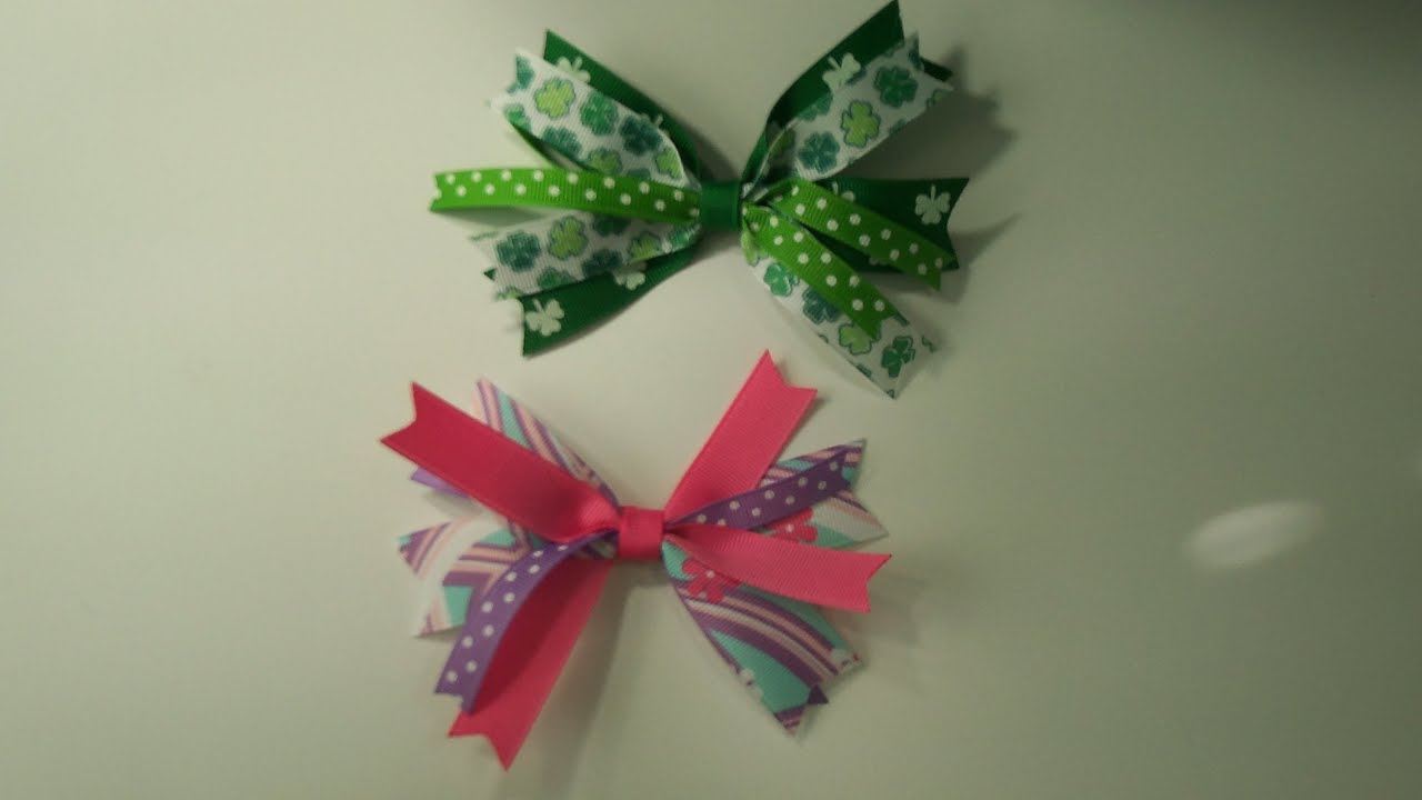 How To Make A Ribbon Spikes Hair Bow Part 1~ using miniBowdabra