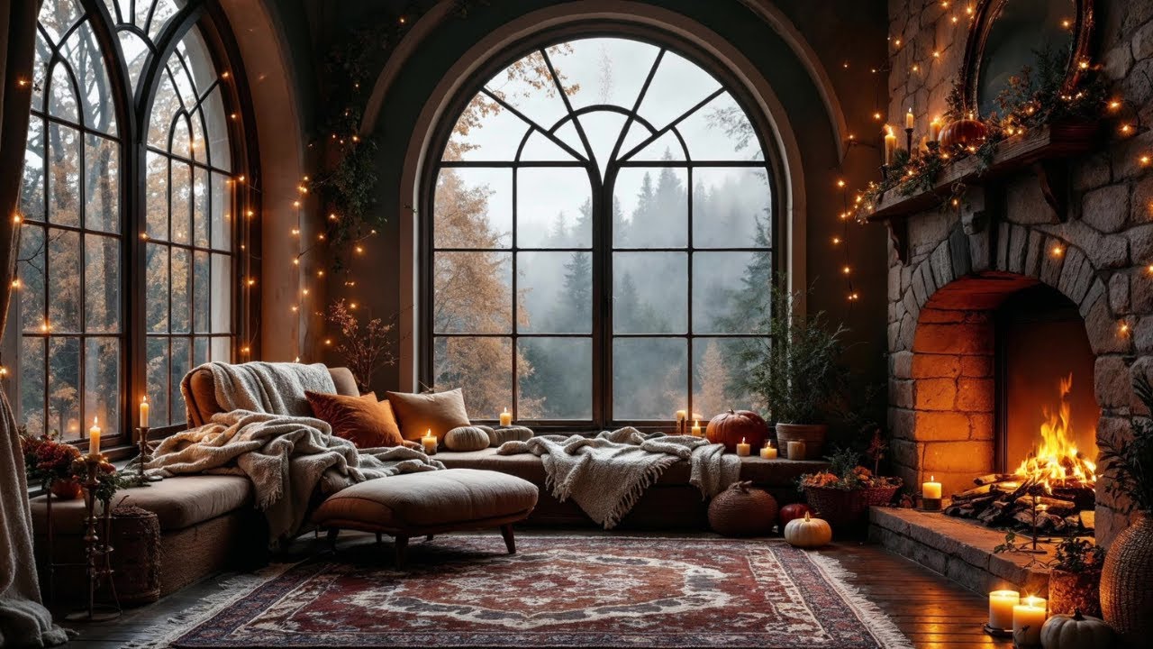 Cedar & Cinnamon | Cozy Firelight Ambience with Autumn Glow & Gentle Warmth