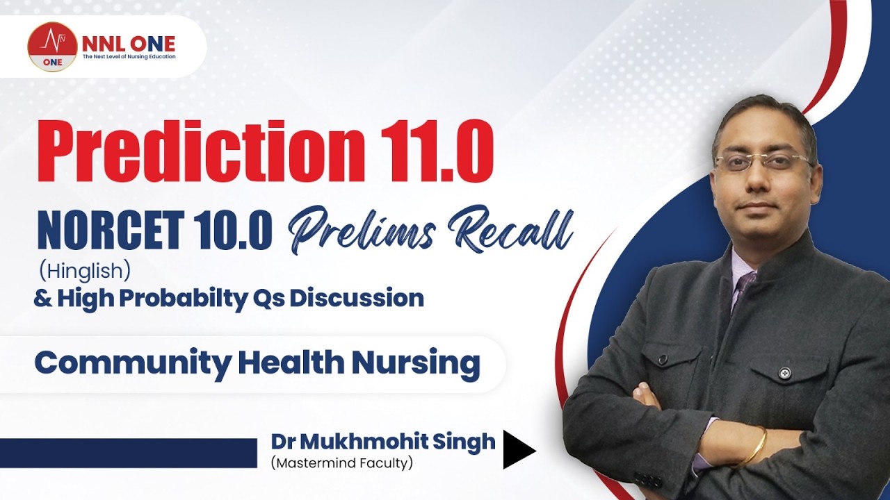 Prediction 11.0 for NORCET 11.0 CHN by Dr Mukhmohit Singh