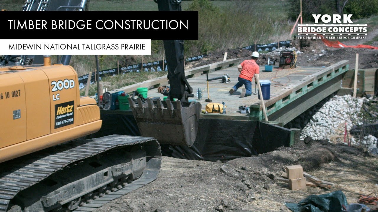 Timber Vehicular Bridge Construction | Midewin National Tallgrass Prairie, IL | York Bridge Concepts