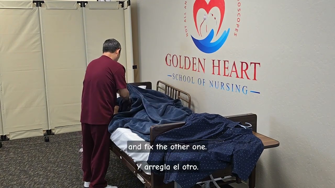 DRESSES CLIENT WITH AFFECTED WEAK RIGHT ARM