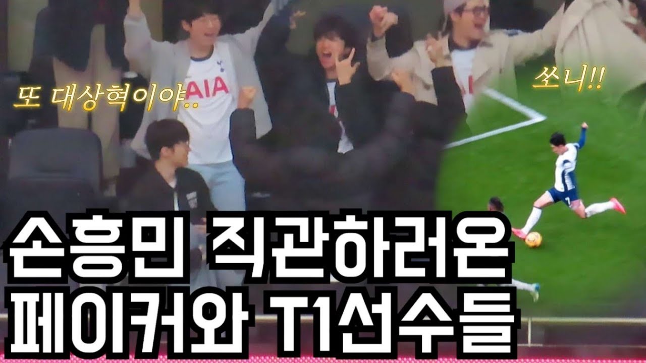 토트넘 대승을 직관한 페이커와 선수들(ft.손흥민 미친 어시스트)