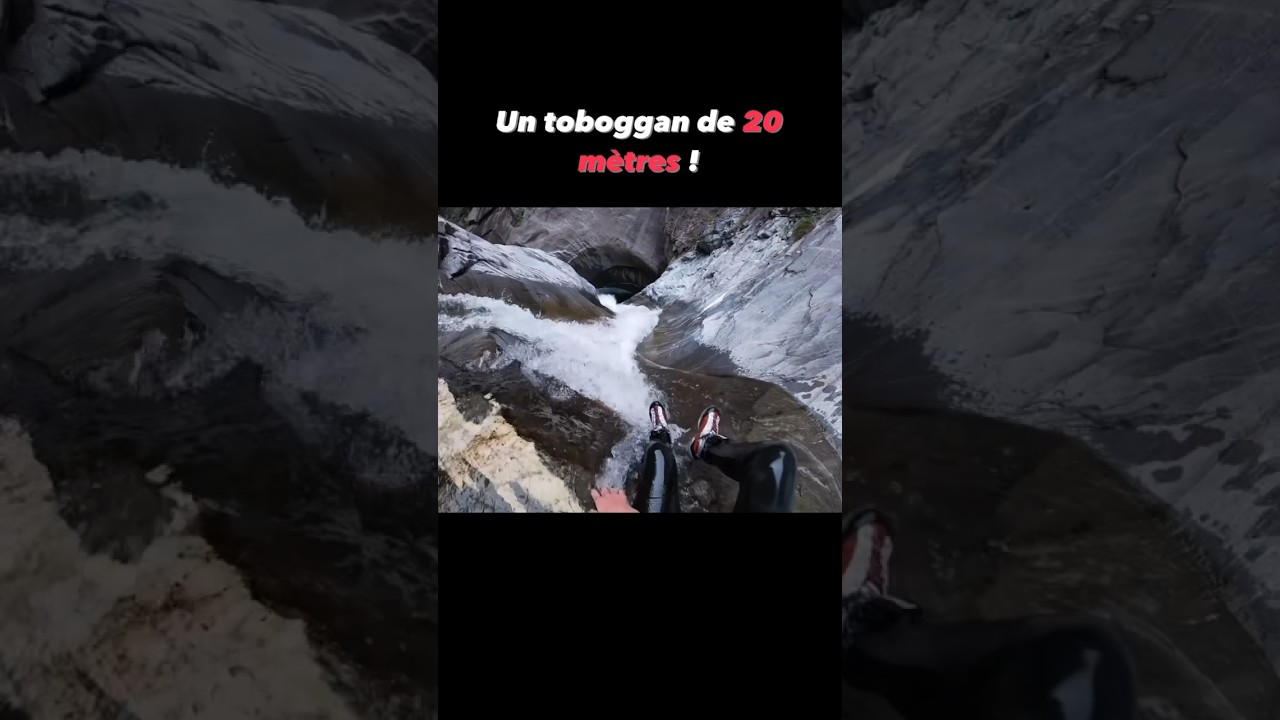 Le plus gros toboggan de ma vie ! Abonne-toi 😉 #canyoning