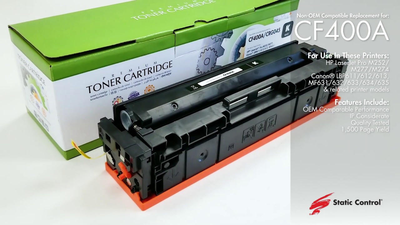 Static Control's Compatible Replacement CF400A Cartridge
