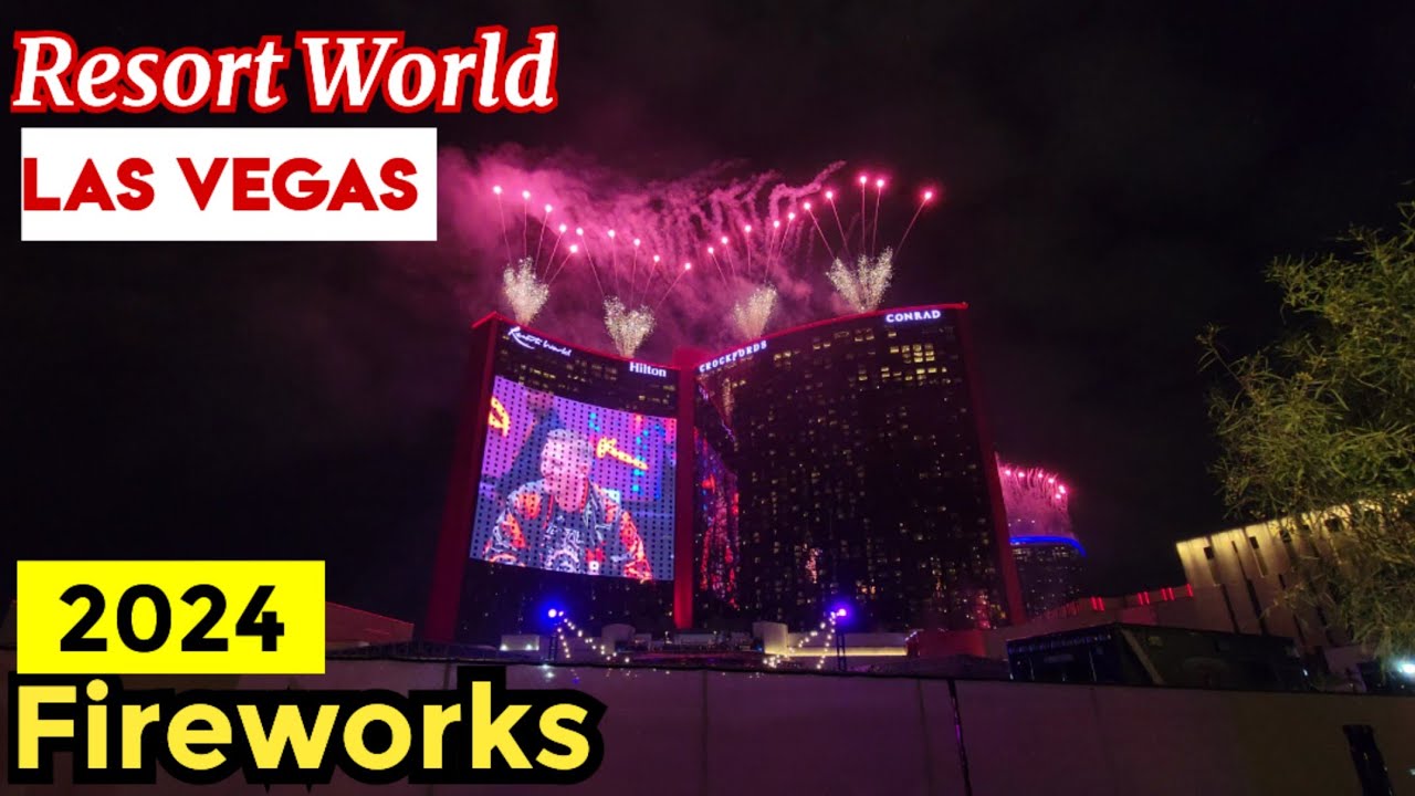 LAS VEGAS RESORT WORLD FIREWORKS NEW YEAR 2024