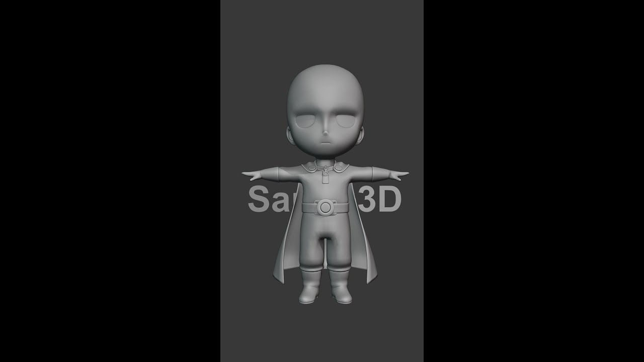 Modeling Saitama Chibi Fan Art in Blender | Part 1