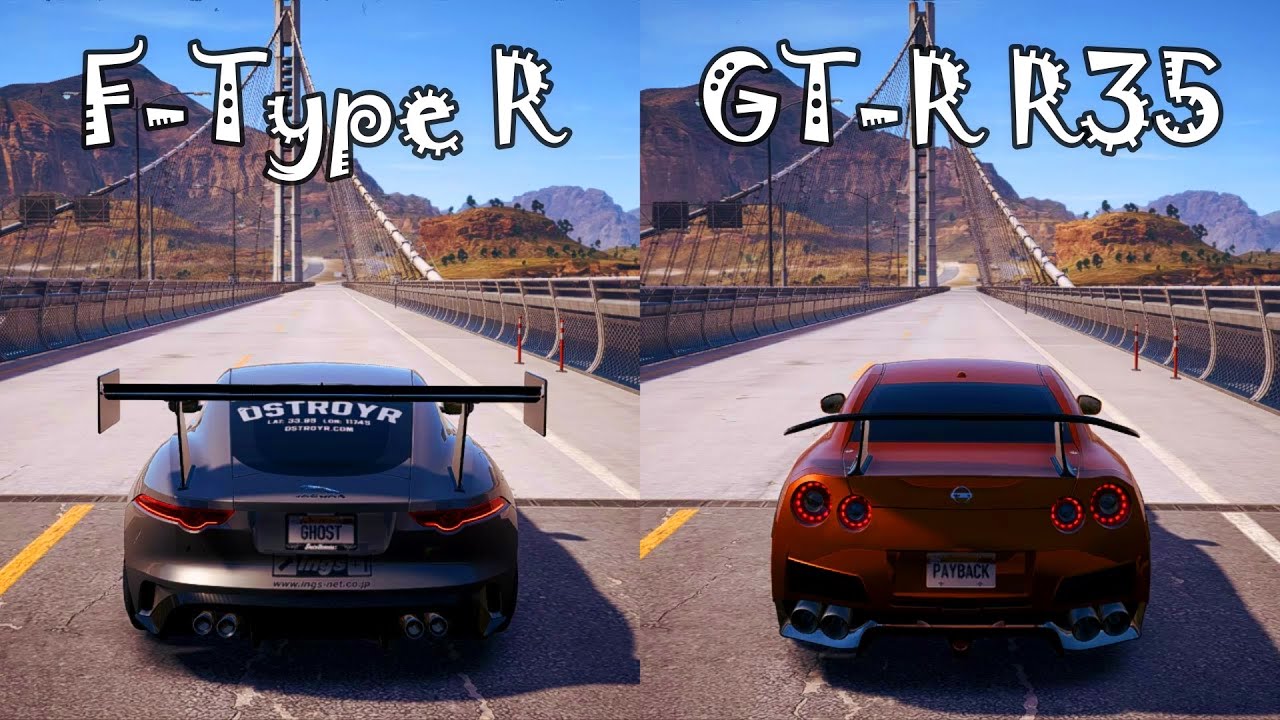 NFS Payback - Jaguar F-Type R Coupe vs Nissan GTR R35 - Drag Race