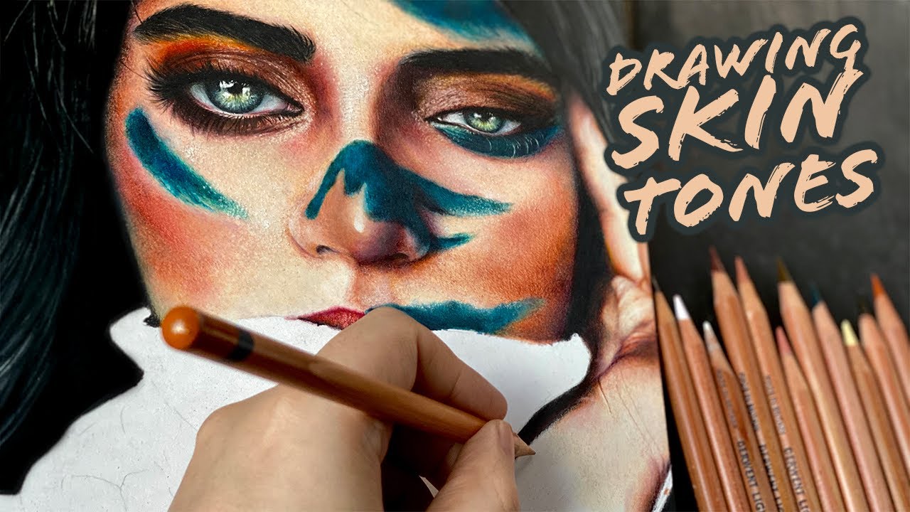 How To Draw Skin Tones | Coloured Pencil Drawing Tutorial With Derwent Lightfast Coloured Pencils