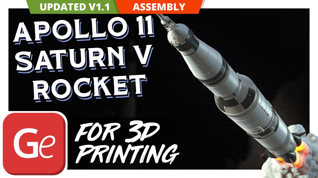 Apollo 11 Saturn V Rocket 3D Printer Files | Version 1.1 | Assembly by Gambody