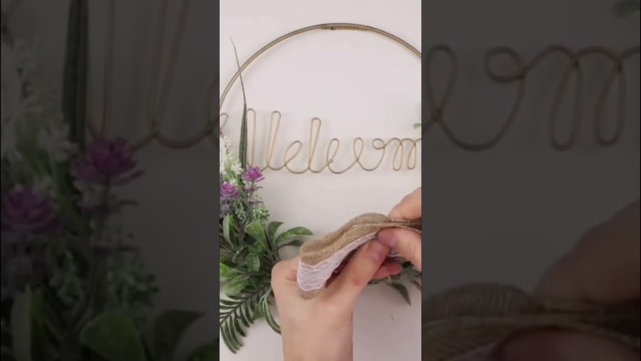 DIY Floral Welcome Wreath for Spring 🌸 #dollartreediys #dollartreecrafts #springdiy #springwreath