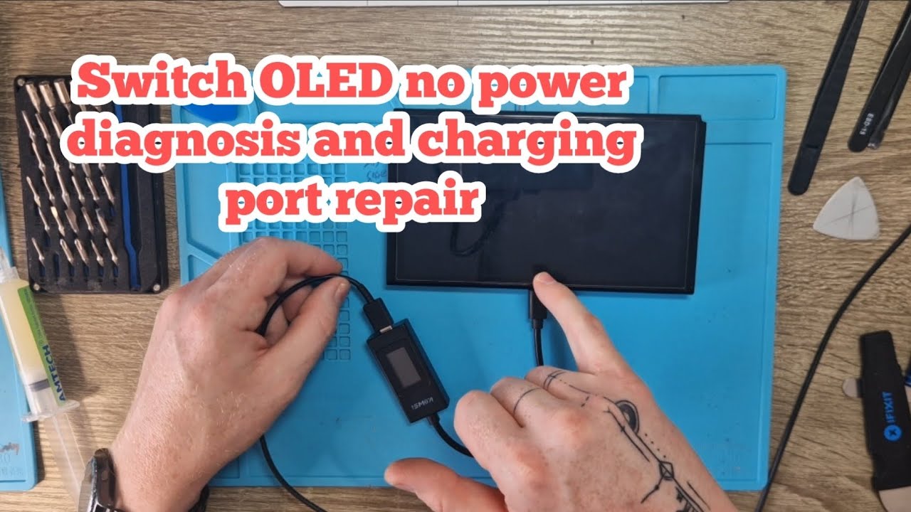 Диагностика отсутствия питания на Nintendo Switch OLED и ремонт порта зарядки