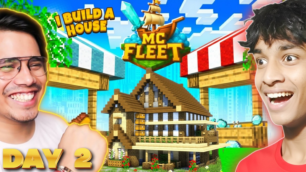 I Build a HOUSE in GamerFleet's Minecraft Server! Mcfleet !