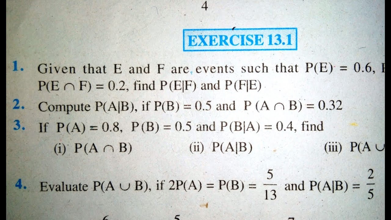 12 th (NCERT) Mathematics- PROBABILITY | EXERCISE- 13.1 (Solution) | Pathshala (Hindi)