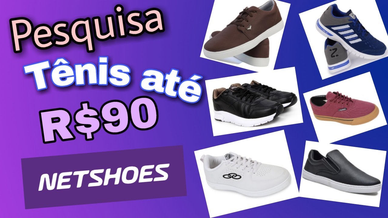 NETSHOES: PESQUISA de T&Ecirc;NIS MASCULINO at&eacute; R$ 90 reais