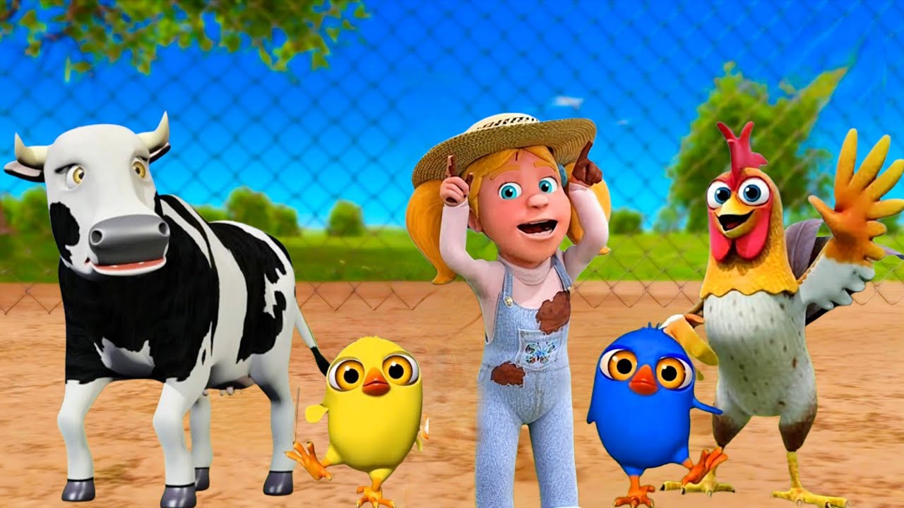 El Pollito pío 3d - el Toro y el Tractor de la Granja -el Pollito y el Tractor de la Granja