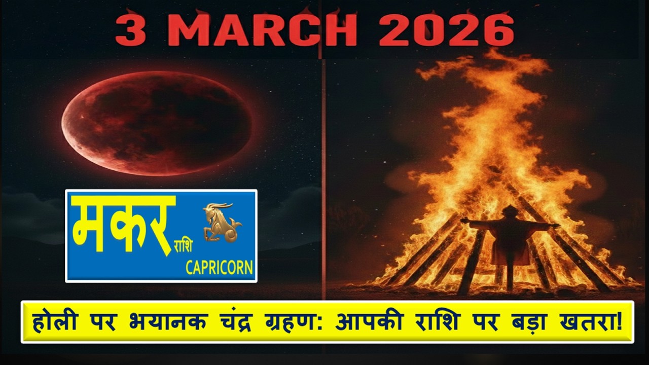 मकर राशि वाले सावधान! 140 साल बाद ऐसा संयोग! | 3 मार्च 2026 चंद्र ग्रहण राशिफल