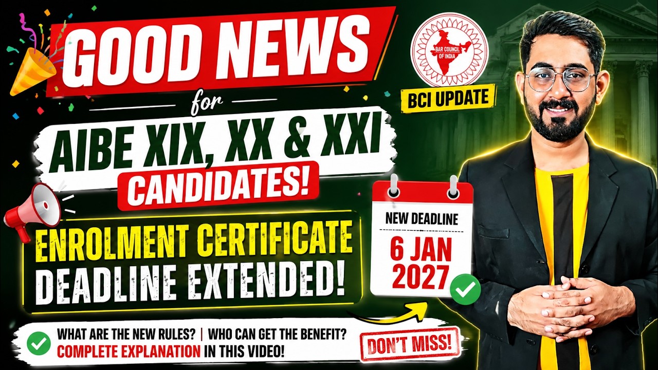 🎉 GOOD NEWS for AIBE XIX, XX & XXI Candidates! 🚨 Enrolment Certifica| CLAT PG 2027 | CLAT LLM 2027
