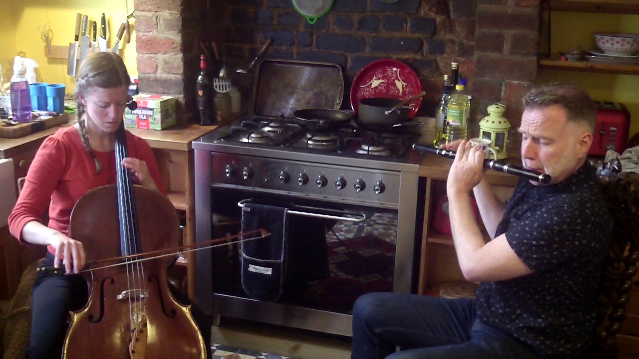 Irish Flute & Cello - Liz Hanks & Michael Walsh: Tribute to Peadar O Donnell Rehearsal