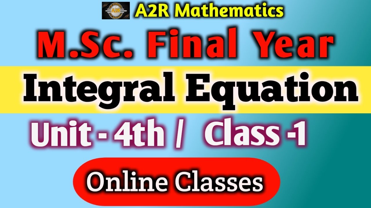 lec-1,unit-4,solutions by Laplace transformation of Integral equations