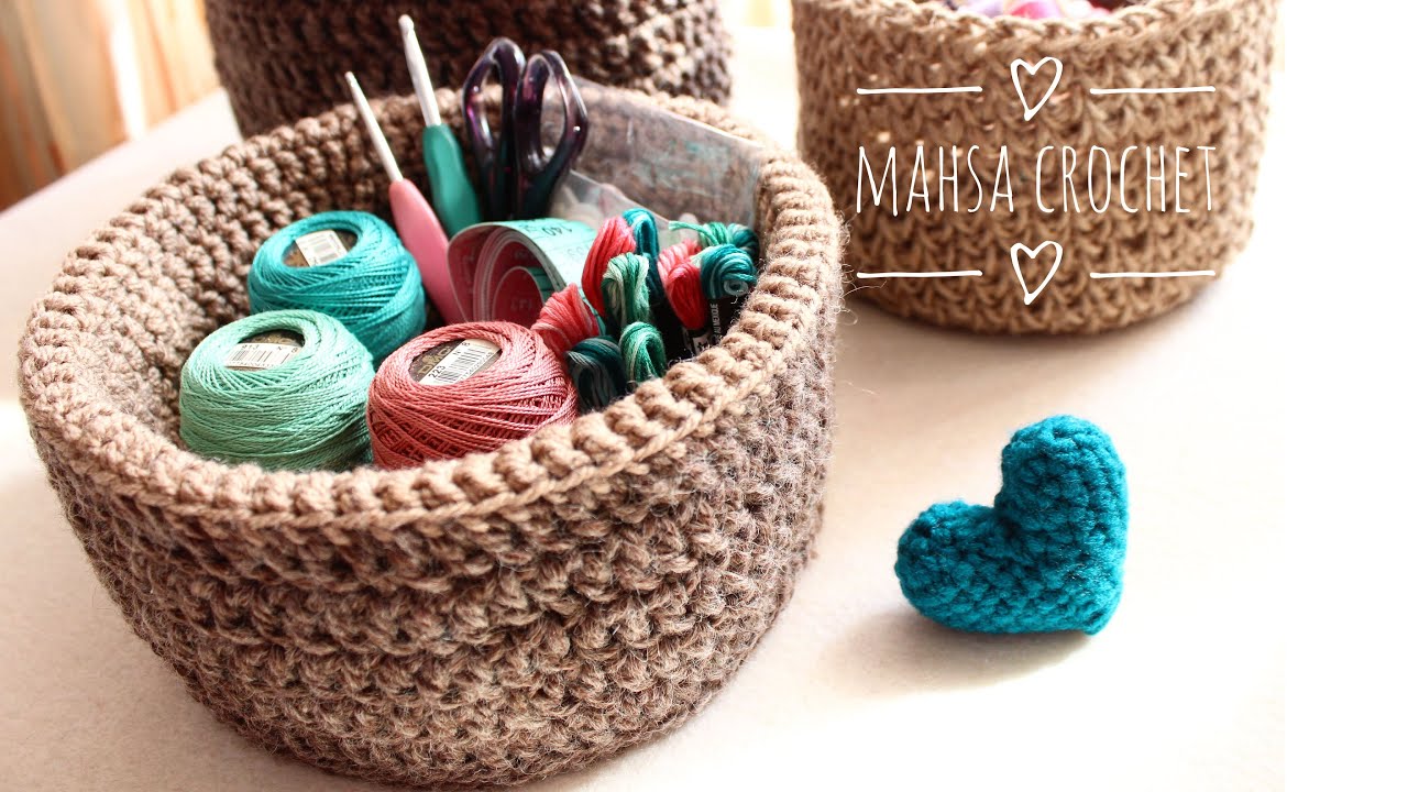 آموزش قلاب بافی-  بافت سبد Crochet a Basket | Mahsa Crochet