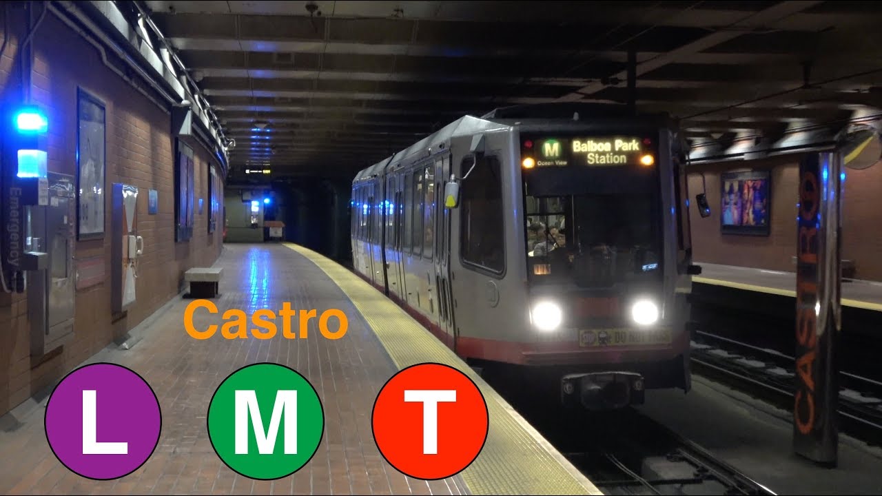 ⁴ᴷ San Francisco Muni Metro: (L) (M) and (T) Trains at Castro Station