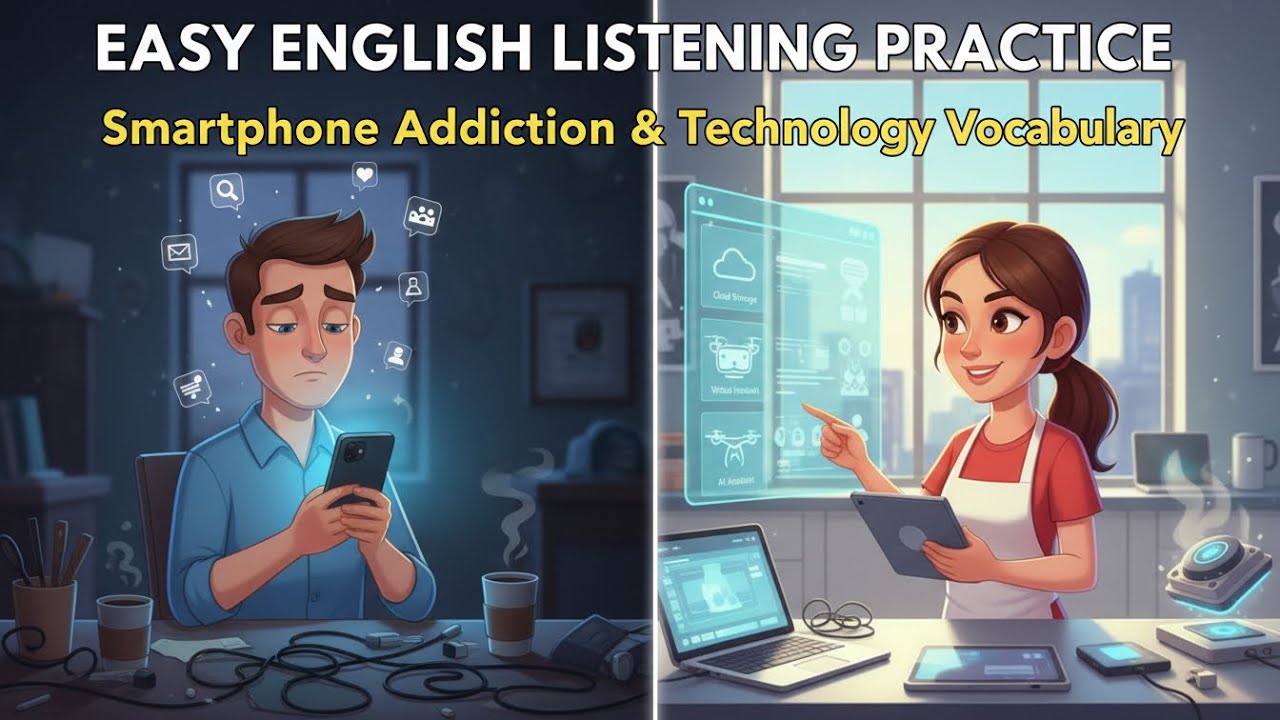 English Conversation Practice | Are We Addicted to Our Phones? 📱 | B1-B2 Level | SciFluency Podcast