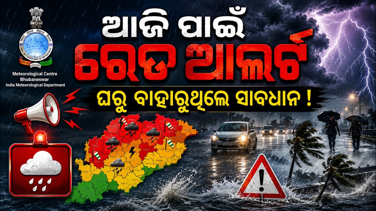ଆଜି ପାଇଁ ରେଡ ଆଲର୍ଟ ! odisha weather | imd alert | rain news |  rainfall alert | weather update |