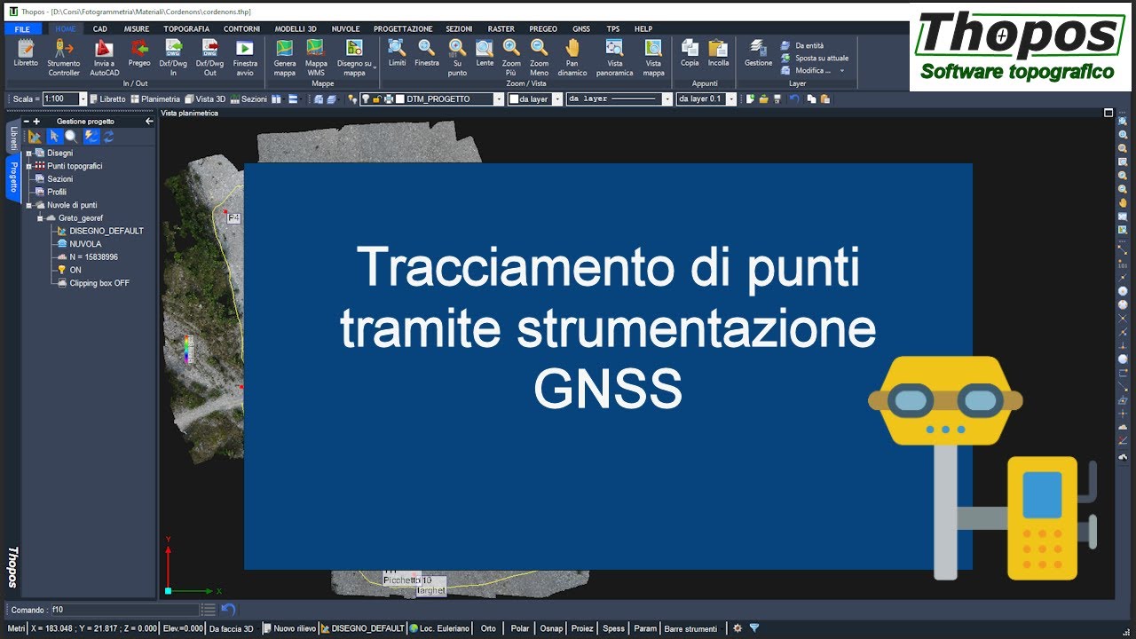 Tracciamento di punti topografici tramite l'utilizzo di strumentazione GNSS