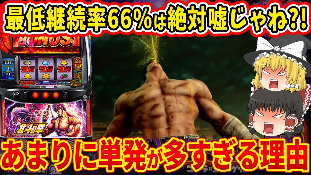 【スマスロ北斗の拳】これ絶対おかしいやろ...ATの最低継続率が66%に対してスロッターの不満が爆発している件について【パチスロ】【スロット】