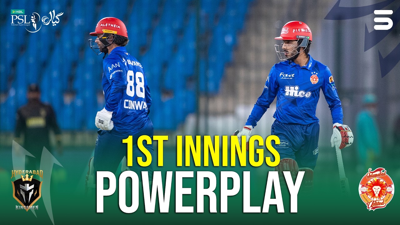 1st Innings Powerplay | Hyderabad Kingsmen vs Islamabad United | Match 21 | HBL PSL 11 | MZB1J
