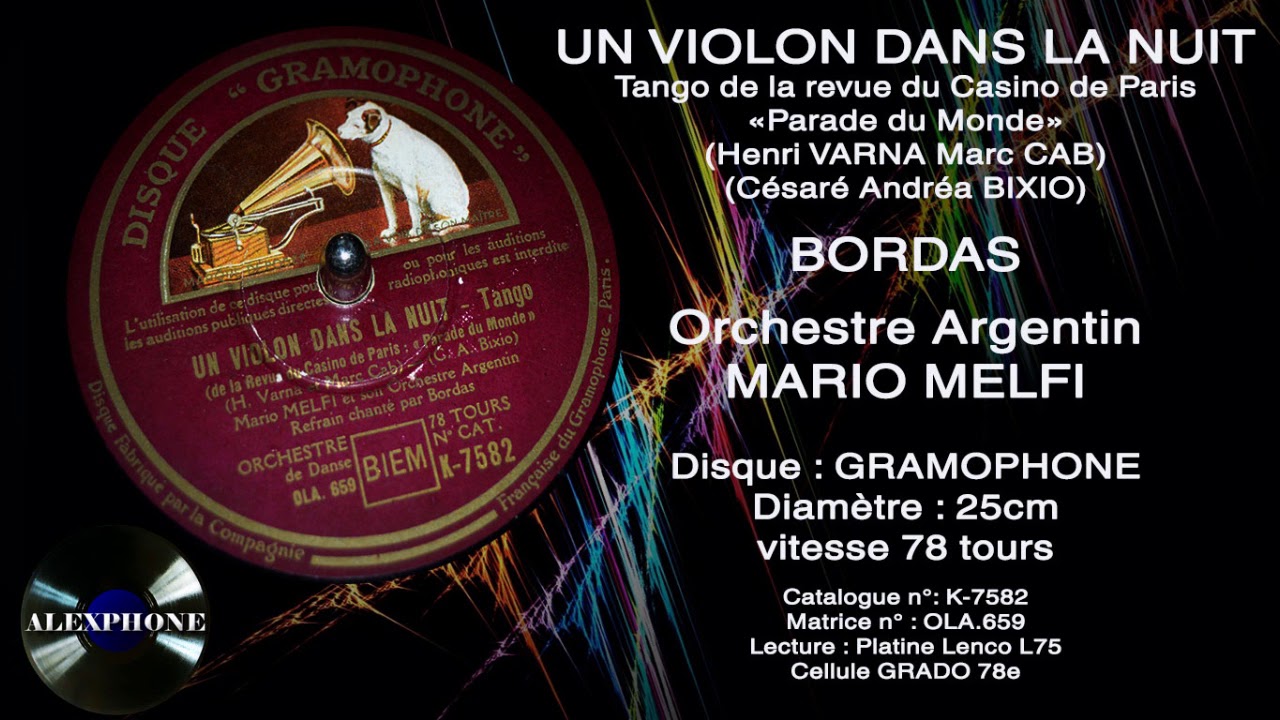 UN VIOLON DANS LA NUIT  BORDAS & MARIO MELFI