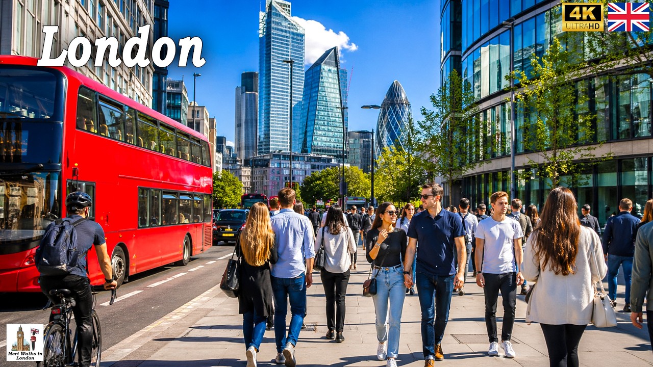 London Walking Tour After Working Hour | How People Walks Fast in London?! True 4K