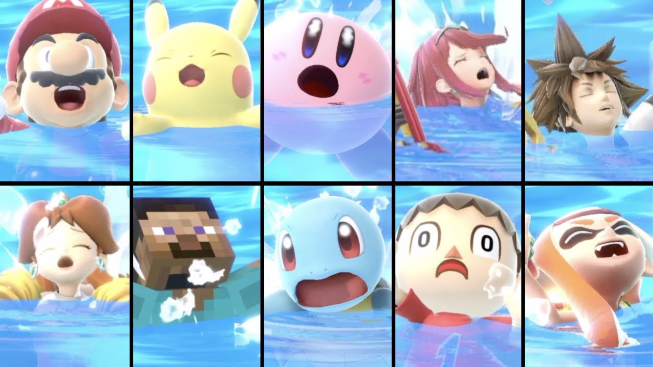 Super Smash Bros. Ultimate - All characters Swimming & Drowning animations‼️ （full edition）
